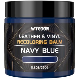 Leather Recoloring Balm, Leather Repair Kit for Furniture, Couches, Vinyl, Car Interior, Leather Paint & Dye, Color Restorer & Stain Remover for Faded, Scratched Leather, Navy Blue