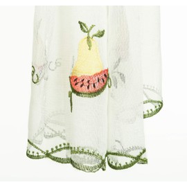 Meishida Translucent Short Curtain for Kitchen, Kitchen Window Curtain White Decorative for Home, Living Room, Dining Room, Balcony and Kitchen (Watermelon, 90 x 150 cm)