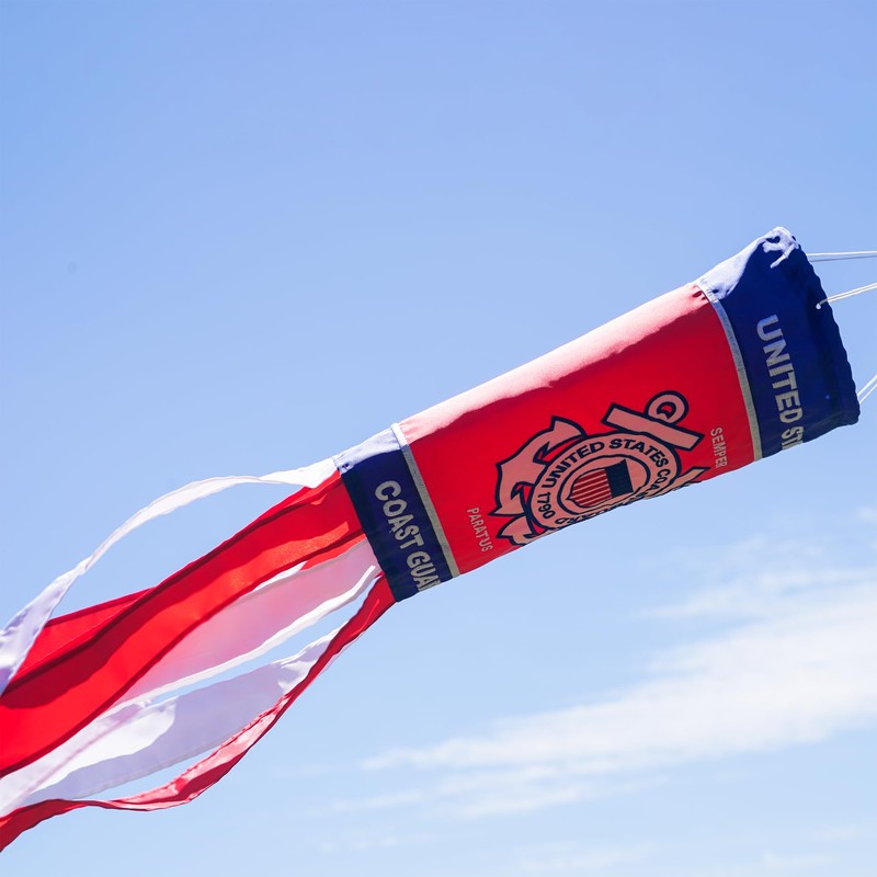 In the Breeze U.S. Coast Guard Windsock, 40-Inch,Red,Blue,White,6" W x