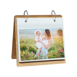 ZEEYUAN Desk Photo albums 6x4 Slip in for 60 Photos Flip Photo Frame for 6x4