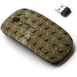 2.4G Wireless Mouse with Cute Pattern Design for All Laptops and Desktops with Nano Receiver - Silhouettes Running