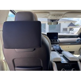 Car Console Covers Plus Made in USA Designed for Lincoln Navigator 2018-2026 Neoprene Protective Padded Cover for Rear Seat Entertainment Screen Black (2Pack)