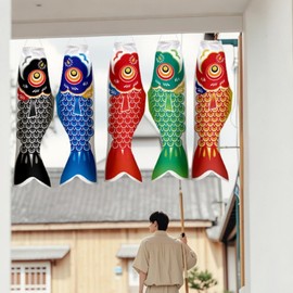 RETZLA Carp Streamer, Carp Streamer in 5 Colors, Gardens, Indoor/Outdoor, May 5, First Festival, Tango Festival, Baby Shower, Various Gifts, Celebrations, Decorations, For Verandas, Children's Day