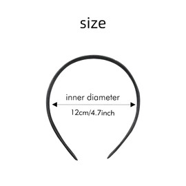 20 Pack Women Black Plain Blank Satin Cloth Fabric Covered Slim Thin Hard Black plastic Headband Base Hairband Elastic Hair Hoop Holder Clasp Tiara Crown Headpiece Accessories DIY