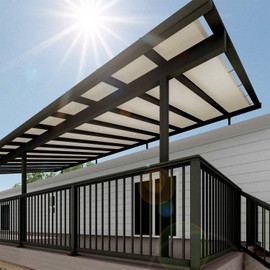 SunnyRoyal 6'x12' Waterproof Sun Shade Sail Straight Edge with Full Side Grommets 95% UV Blockage & Water Resistant Fabric Cloth Screen for Outdoor Patio Canopy Awning Garden (Beige)