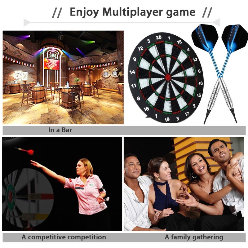sanfeng Darts, Darts with Plastic Tip for Electronic Dartboard, 18/20