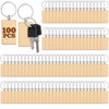 100 Pcs Wooden Keychain Blanks Bulk Rectangle Keychain Blanks