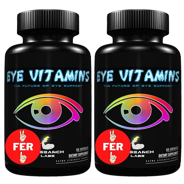 Research Labs Eye Vitamins Enhanced Absorption AREDS 2 Plus Formula 20mg Lutein, 10mg Zeaxanthin, Bilberry, Eyebright, Zinc, ALA, Quercetin & Other Proven Ingredients to Fight Eye Problems