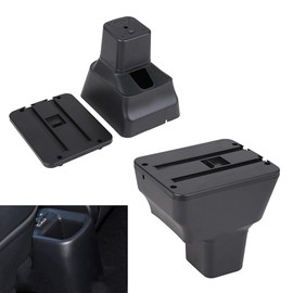 AULPHIKE Compatible with Nissan Versa Armrest 2020-2024 Car Center Console Organizer Armrests Double Layer Storage with USB Ports（Black Style）