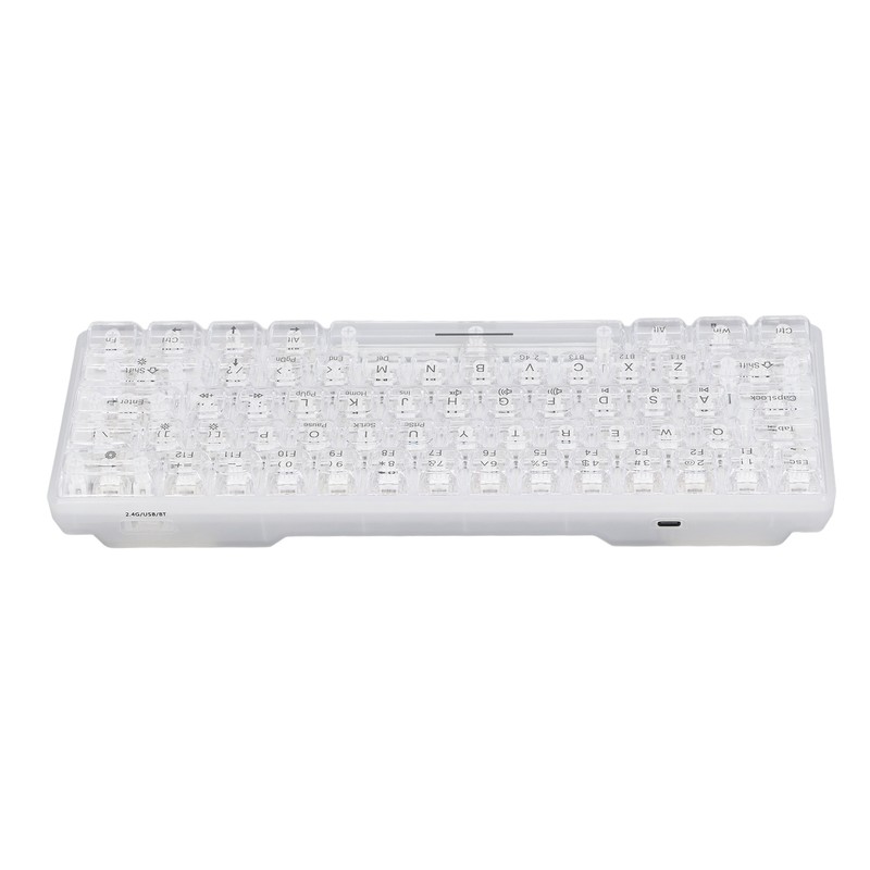 Mechanical Keyboard Bluetooth 2.4G Wireless Wired Hot Swappable White Switch