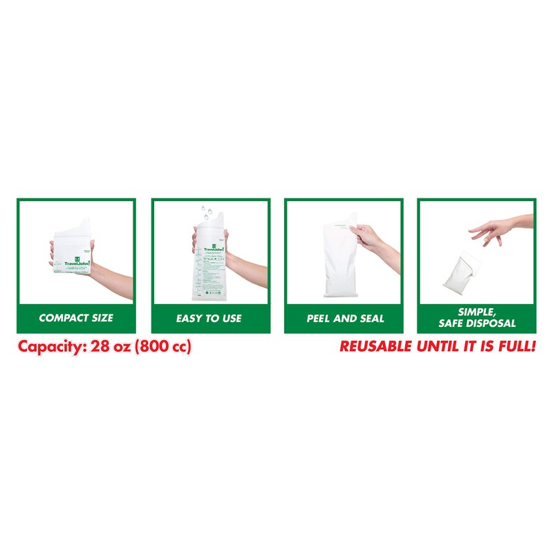 TravelJhon Unisex Disposable Paper Urinal - Pack of 4