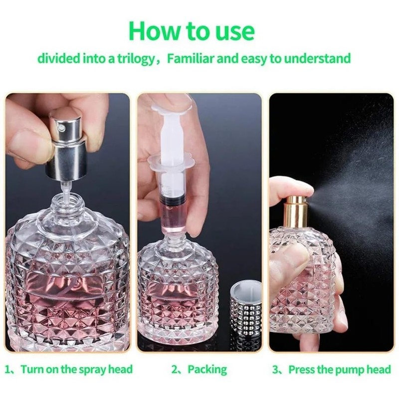 Coolboyer Travel Bottle, Empty Refillable Glass Perfume Atomizer with Spray