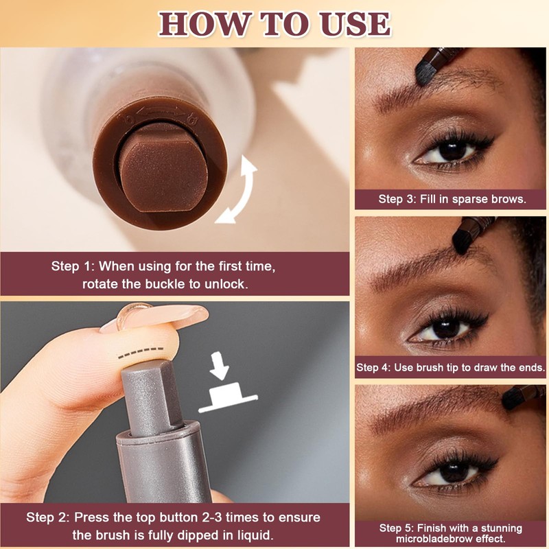 Eyebrow Pencil Hair Drawing, Eyebrow Pencil Liquid, 3D Microblading Eyebrow