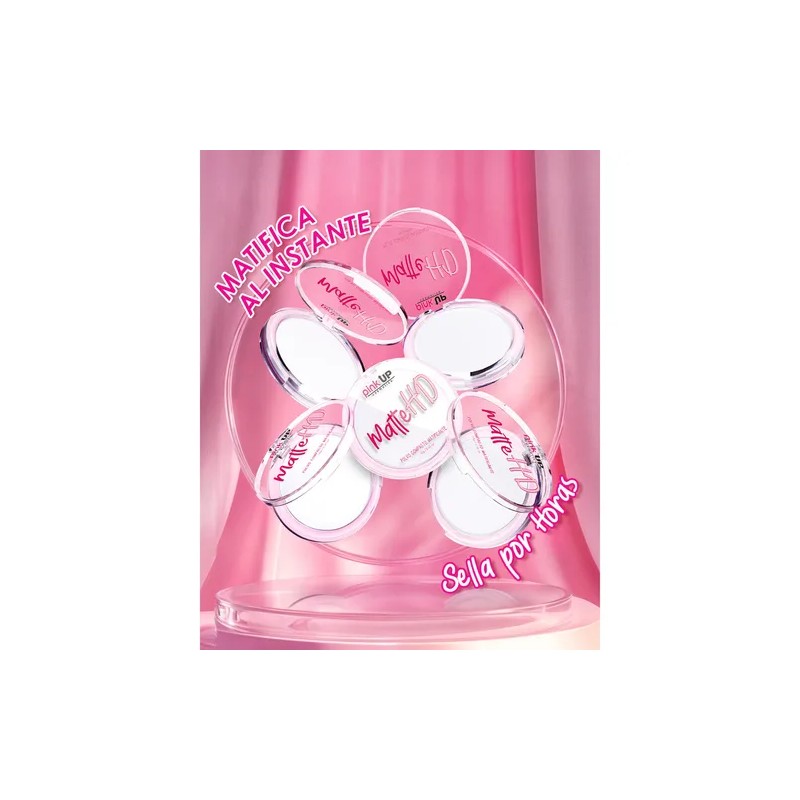 Pink Up, Polvo Compacto Hd, Matificante, Pieles Mixtas Color Transparente