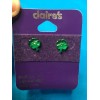 Claire's One Pair Of Claire's Sterling Silver Green Clover Lucky