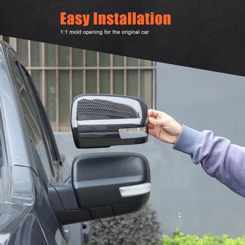 Carbon Side Rearview Mirror Cover Cap For Nissan TITAN 2016-2023