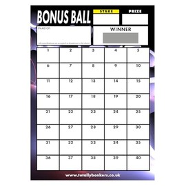 Totally Bonkers - Bonus Ball (40) Fundraising Scratch Cards - 40 Square - A6 (148x105mm) -10 Pack - TB0024 - Blind Card