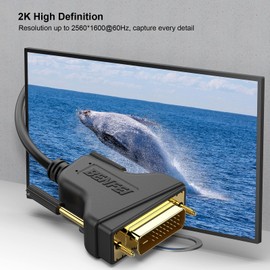 BENFEI DVI to DVI Cable, 0.9m DVI to DVI Cable, HDTV Resolution up to 2560x1080, Gold-Plated Contacts, Dual Link