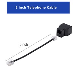 Yumiwoow Phone Line Splitter,Telephone Splitter,with RJ11 6P4C Plugs,Suitable for Telephone,Fax Machine (Black /12 Pack)