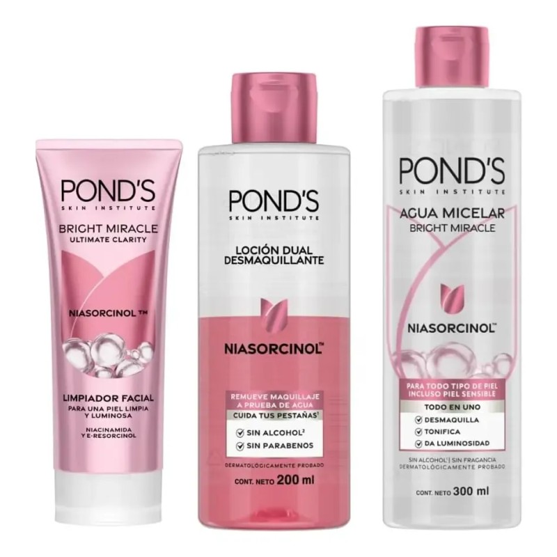 Skincare Kit 3 Pzas Desmaquillante Ponds Bright Miracle