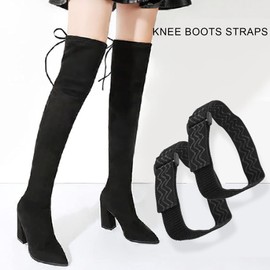 Knee boots straps, 2 pieces Knee boots women anti-slip boots Fixed belt straps with 4 pieces of adhesive tape