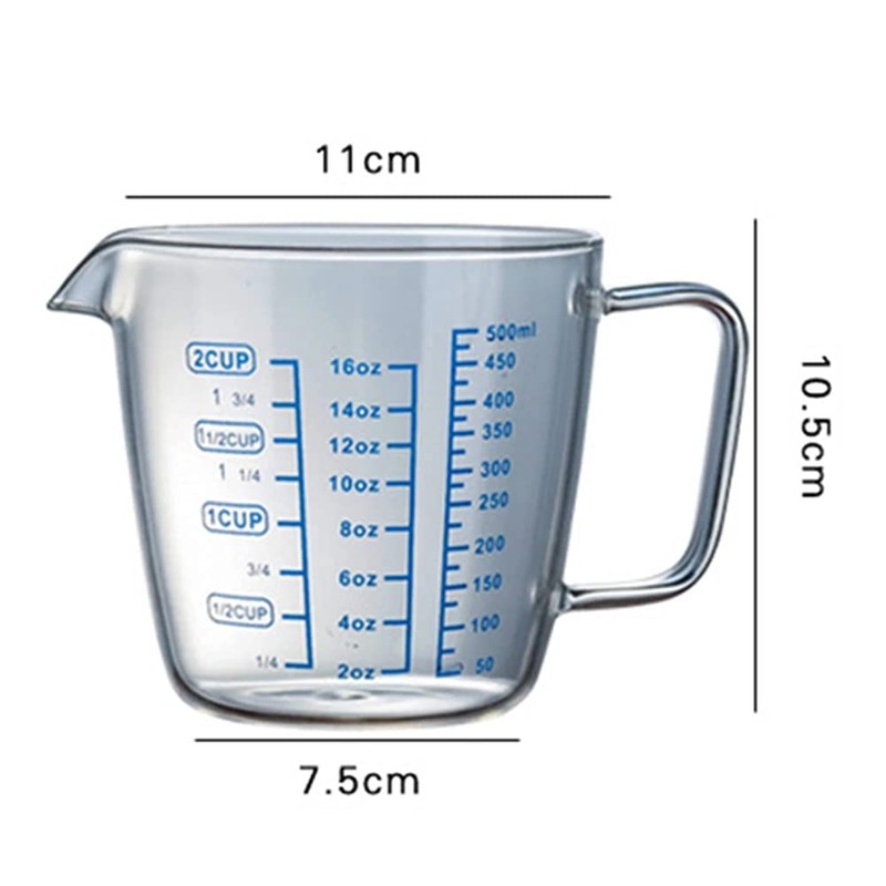 250ml 500ml Heat-resisting Glass Measuring Cup Milk Scale Microwave Measure
