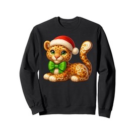 Funny Gingerbread Man Tiger Christmas Tees Womens Mens Gifts Sweatshirt