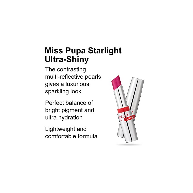 Pupa Milano Miss Milano Starlight Ultra Thin Lipstick, Semi Transparent