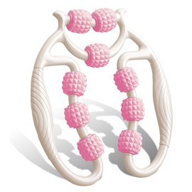 HYran Massage Roller, Massage Roller Legs, Massage Roller with Handle Leg, Massage Roller (White + Pink + A)