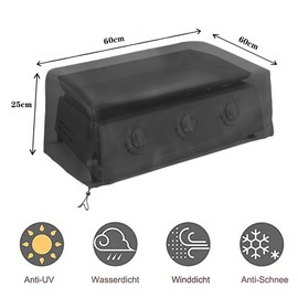 SCHLEUDER Protective Grill Cover, Protective Cover for Plancha Electric Barbecue,Waterproof and UV Protection,600D Oxford cloth (60 * 60 * 25cm)