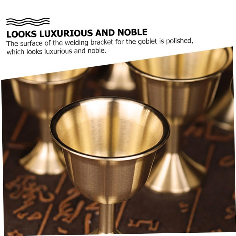 LABRIMP 2sets Brass Temple Cup Royal Retro Design Elegant for