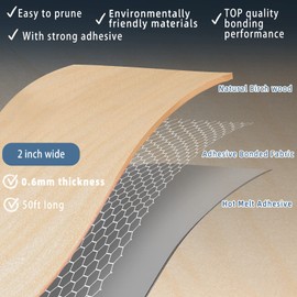 ZYJT Birch Edge Banding, 2 inch x 50ft roll of Veneer Edge Banding - Pre-glued Flexible, Real Wood Tape for Cabinet Repair & Furniture Restoration