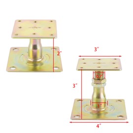4 Pack Adjustable Floor Jack,Mini Screw Jack,Post Floor Joist Jacks,Adjustable Deck Support,Floor Jack Post,Deck Foundation,for Leveling Joist,Floor,Galvanized,2"-3" Range of Adjustment