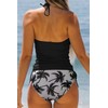 Beachsissi Women's Two-Piece Swimsuits, Padded, Side Drawstring, Swimwear, Halterneck, Leopard