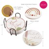 Kate Aspen Boho Ceramic Drink Coasters with Holder (Set of