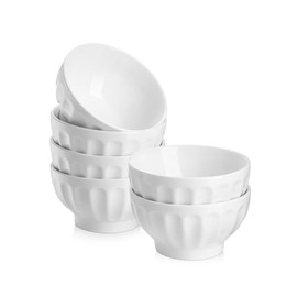 Samsle 22 OZ Ceramic Soup/Cereal Bowls - White Bowls Set of 6 -Round Bowls for Cereal, Soup, Ice Cream, Fruit, Pasta, Salad, Rice - Dishwasher & Microwave Safe