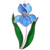 Blue Iris Stained Glass Suncatcher (Stand Sold Separately)
