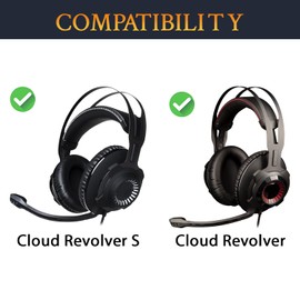 SOULWIT Ersatz Ohrpolster für Kingston HyperX Cloud Revolver, Revolver S Gaming Kopfhörer (Model Number HX-HSCR-BK/NA)
