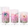 Girimax Pink Hummingbird Glass LED Candles with Remote, Flickering Flameless