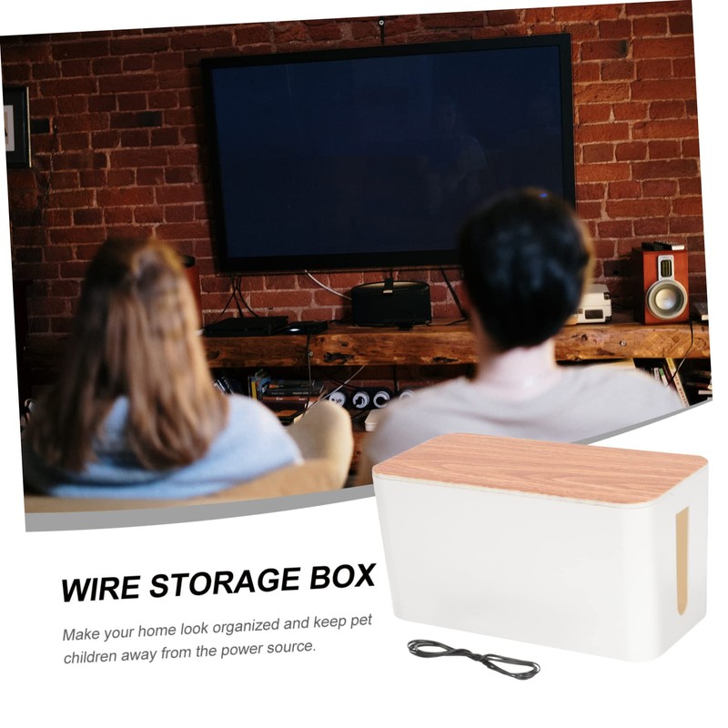 LABRIMP Wear Resistant Cable Box Compact Cord Storage Organizer for