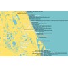 Florida Beaches Checklist Map 24x36 Poster (Marigold & Turquoise)