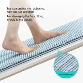 Bathroom Rug Mat 24 x 16，Non Slip Bath Mats for Bathroom Floor，Extra Soft Non Slip Absorbent Water Bath Rug，Plush Rugs for Bathtubs，Machine Washable Carpets，Home Decor Accessories，Blue