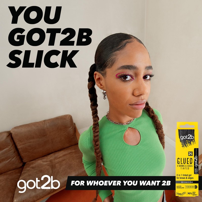 got2b Glued 4 Brows & Edges Tinted Gel Black 16mL