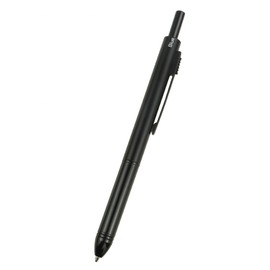 YUNCHUN 4 in 1 Multicolour Ballpoint Pen+Pencil, Medium Point Metal Writing Pen, Retractable 0.5mm Mechanical Pencil, Multifunction Journaling Pen with 3 Colour Ink, Gift Set for Men & Women, Black