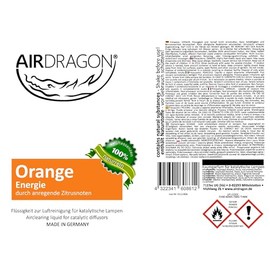 AIRDRAGON AIRDRAGON ORANGE - katalytischer Raumduft ohne knstliche Duftstoffe - natrlicher Raumduft mit naturreinem ?therischem Duft-?l fr jede katalytische Lampe 500 ml - Made in Germany