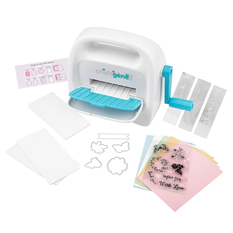 CraftGenes Mini Die Cutting and Embossing Machine with Starter Kit,