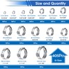 Seept 405Pcs 15-Sizes 304 Stainless Steel Single Ear Hose Clamps