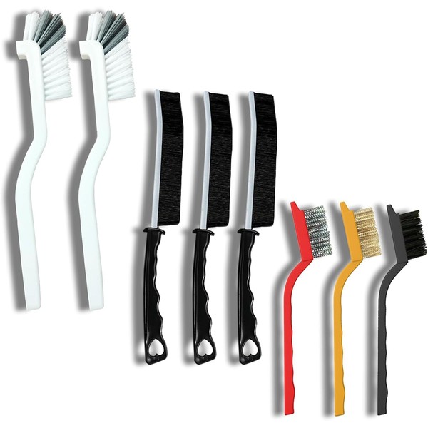 8PCS Crevice Cleaning Brush Set, Multi Purpose Hard Bristle Brushes