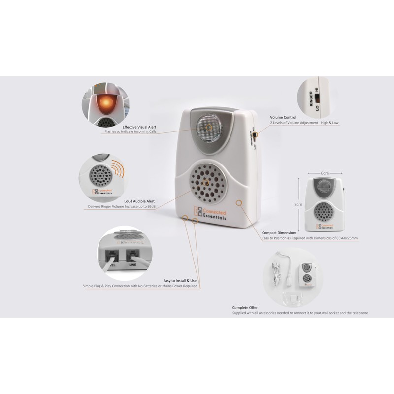 Flashing Telephone Ringer Amplifier Call Alert for the Hard of