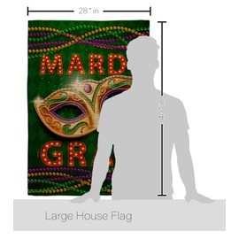 Mardi Gras Fun Lawn Decor Support Our Troops Banner Pack Wall Art Flag Room Decorations Indoor Outdoor Yard Burlap Tapestry Masquerade Party Spring Carnival Festival Holiday French Gifts Made in USA